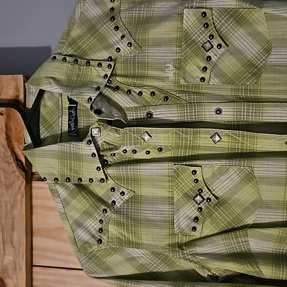 Dress - western style, green, size small - Picture 3 of 4